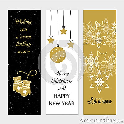 Merry Christmas greeting banner Vector Illustration