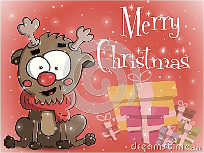 Merry Christmas greeting card vector illustration Vector Illustration