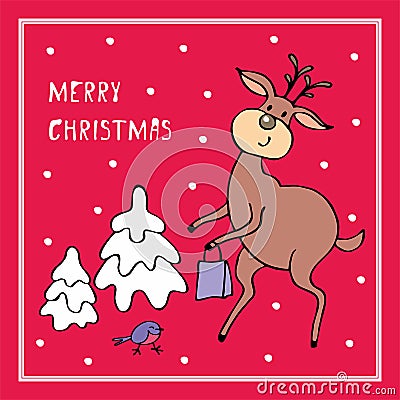 Merry christmas greeting Vector Illustration