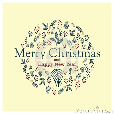 merry Christmas greeting icon background free vector Vector Illustration
