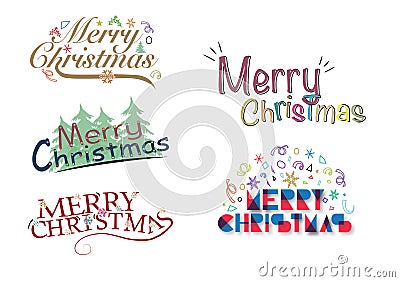 Merry Christmas Greeting Logo Stock Photo