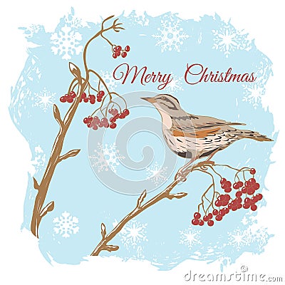 Merry Christmas Greetings. Vector Illustration