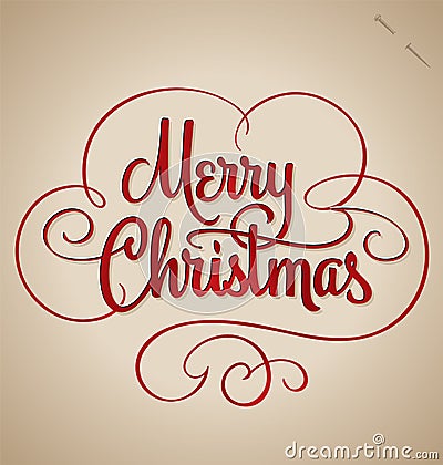 Merry Christmas hand lettering (vector) Vector Illustration