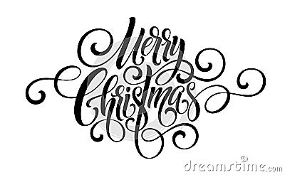 Merry Christmas handwriting script lettering. Vector illustration Vector Illustration