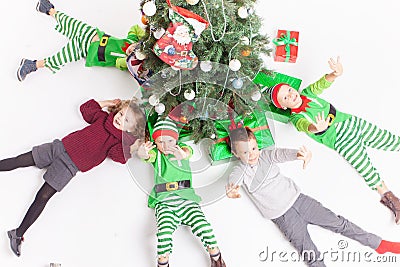 Merry Christmas 2016 Happy children celebrating Stock Photo