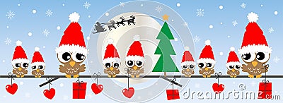 Merry christmas happy holidays Vector Illustration