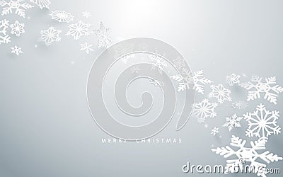 Merry Christmas and Happy new year. Abstract snowflakes in white background Vector Illustration