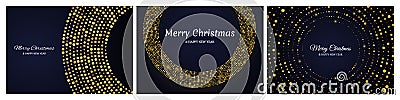 Merry Christmas backgrounds with gold glitter pattern Vector Illustration