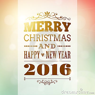 Merry christmas and happy new year 2016 background Vector Illustration