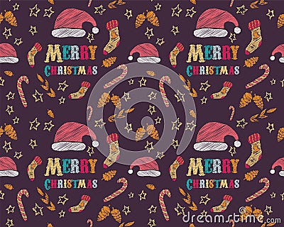 Merry Christmas and Happy New Year Card Vector Illustration
