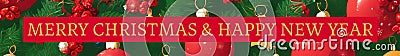 A Merry Christmas & Happy New Year extra wide banner Stock Photo