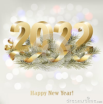 Merry Christmas and Happy New Year 2022. Vector Illustration