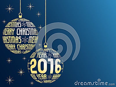 Merry christmas and happy new year 2016 Vector Illustration