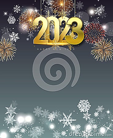 Merry Christmas and happy new year 2023 greeting card Stock Photo