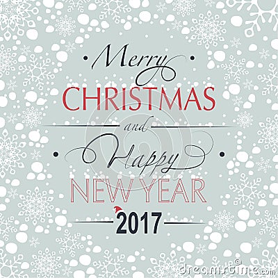 Merry Christmas and Happy New Year Vector Illustration
