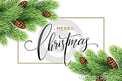 Merry Christmas and Happy New Year 2017 greeting card, vector illustration. Vector Illustration