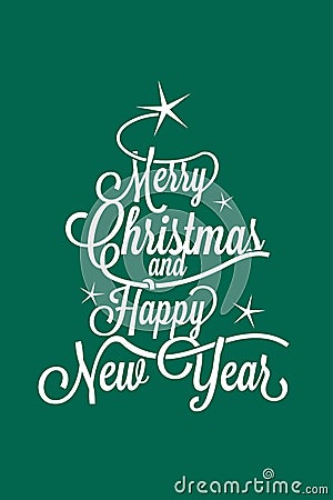 Merry Christmas and Happy New Year greetings postcard Vector Illustration