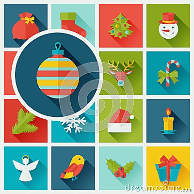 Merry Christmas and Happy New Year invitation card Vector Illustration