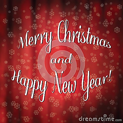 Merry Christmas and happy New Year message Vector Illustration