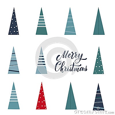 Merry Christmas and Happy New Year Postcard Vector Illustration