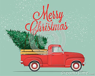 Merry Christmas and Happy New Year Postcard or Poster or Flyer template. Vintage styled vector illustration. Vector Illustration