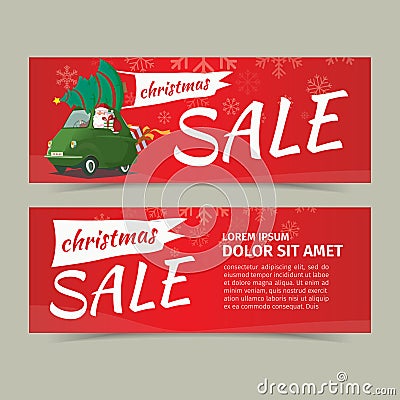 Merry Christmas and Happy New Year Sale Card Design Vector Illustration