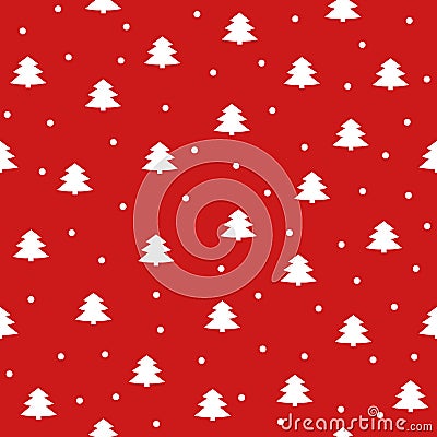 Merry Christmas and a Happy New Year! A set of seamless backgrounds with traditional symbols: snowflakes on a red background. Vect Vector Illustration