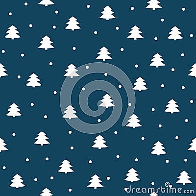 Merry Christmas and a Happy New Year! A set of seamless backgrounds with traditional symbols: snowflakes and spruce. Vector illust Vector Illustration