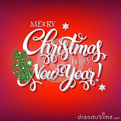 Merry Christmas and Happy New Year 2018 sign Stock Photo