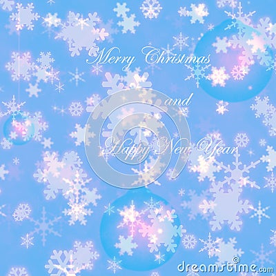 Merry Christmas and happy new year snowflakes winter greeting card Stock Photo