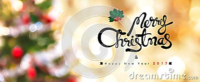 Merry Christmas and Happy New Year 2017 Stock Photo