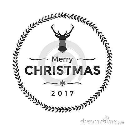 Merry Christmas and Happy New Year typographic. vector logo, typography. Vector Illustration