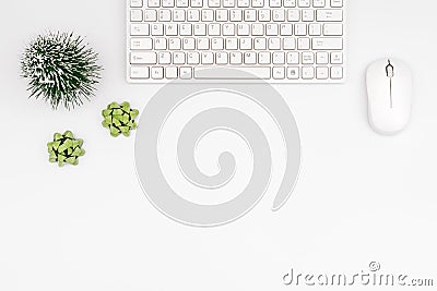 Merry Christmas and Happy new years office desk. Flat lay top vi Stock Photo