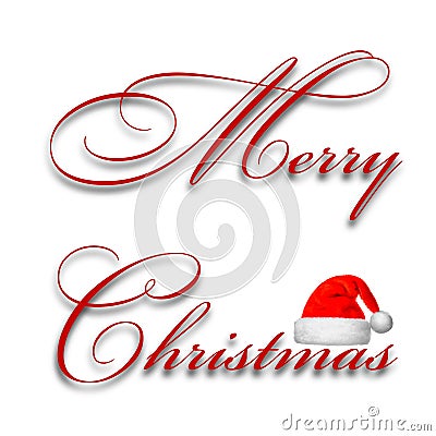 Merry Christmas headline red holidays winter celebration Stock Photo