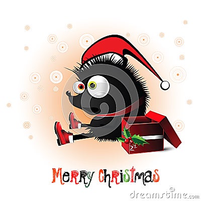 Merry Christmas hedgehog Stock Photo