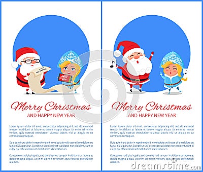 Merry Christmas Help of Santa Vector Illustration Vector Illustration