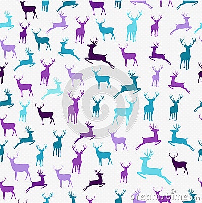 Merry christmas hipster reindeer seamless pattern Vector Illustration