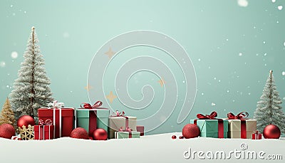 Merry Christmas holiday wooden background, Xmas happy festive December with in winter, Generative Ai Stock Photo