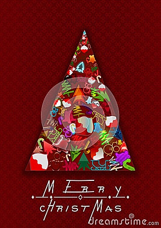 Merry christmas illustration, graphics, card Stock Photo