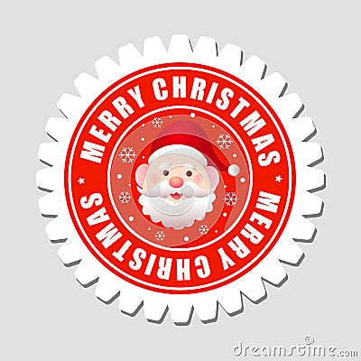 Merry Christmas Label Vector Illustration