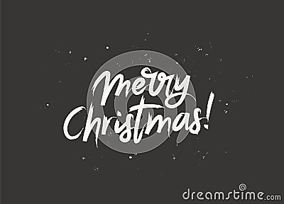 Merry Christmas. Lettering. Brush font Vector Illustration