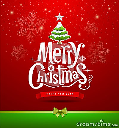 Merry Christmas lettering design Vector Illustration