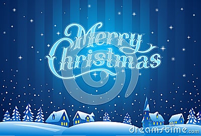 Merry Christmas lettering Vector Illustration