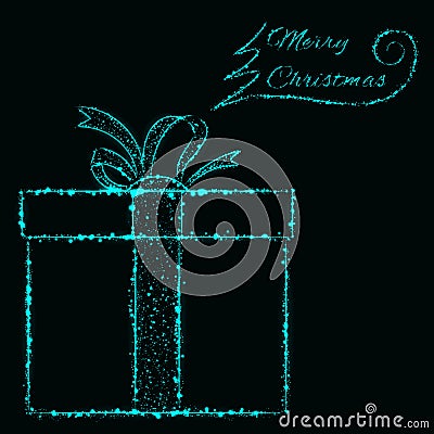 Merry Christmas lights card Vector Illustration