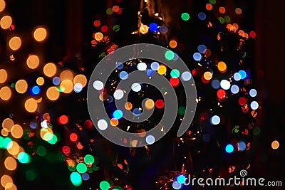 Merry christmas lights decoration Stock Photo