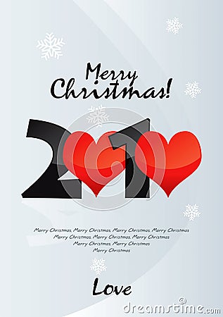 Merry Christmas Love Vector Illustration