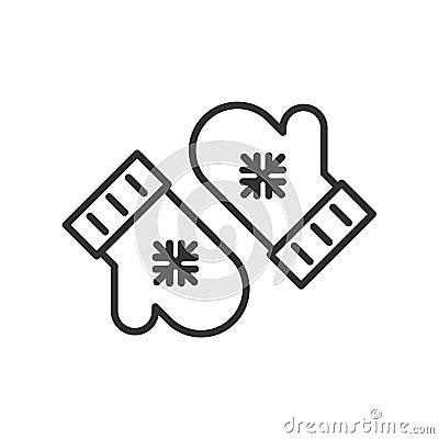 Merry christmas mittens icon. Vector Illustration