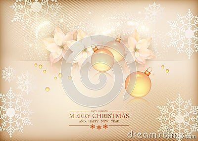 Merry Christmas New Year Celebration Background Vector Illustration