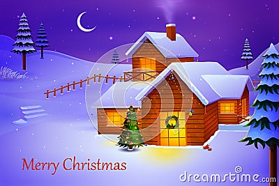 Merry Christmas night Vector Illustration