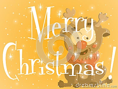 Christmas Ruddy orange greeting card vector Vector Illustration